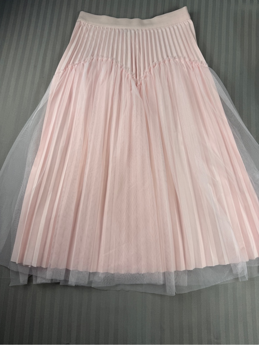 Pink Tulle Midi Skirt WD NY Large Balletcore Pleated Fairycore Princess